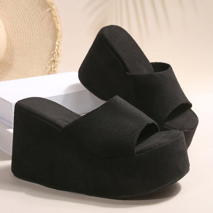🔥Öppna slip-on-sandaler med kilklack för kvinnor