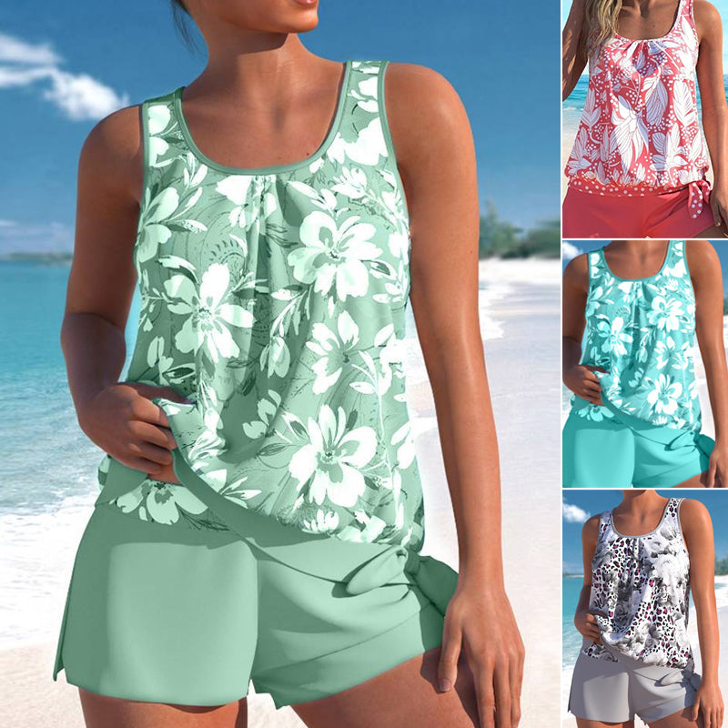 Mönstrat Tankini-set för kvinnor