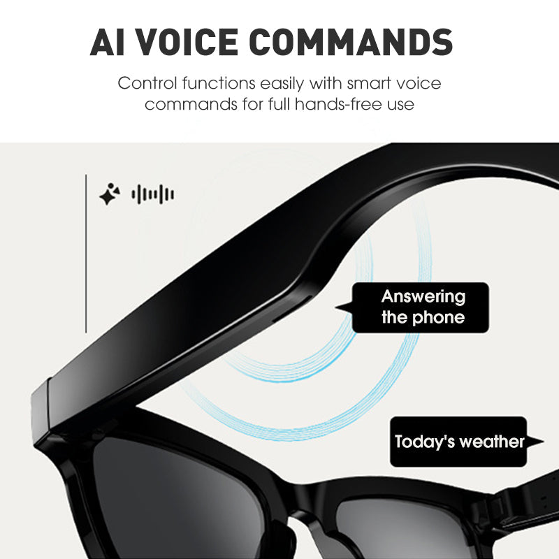 👓 60% RABATT! 🤖 Smarta AI-glasögon – HD-foto/Video, Hands-Free & Integrerad Mikrofon 🎥