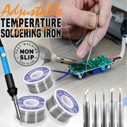 Justerbar temperatur lödkolv tråd set
