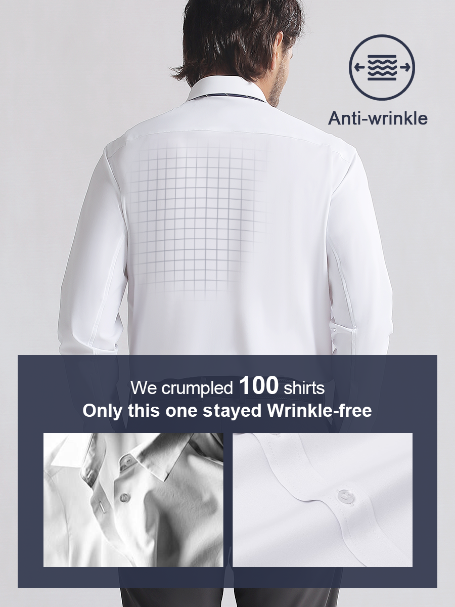 👑Fliwos TriProof Stretch strykfria skjortor för män
