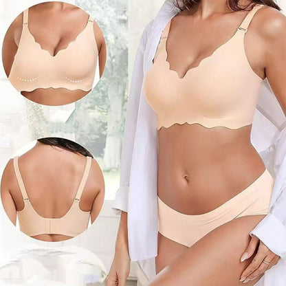 ✨1+1 gratis💥Djup V-ringning Push-up bh utan bygel och sömmar