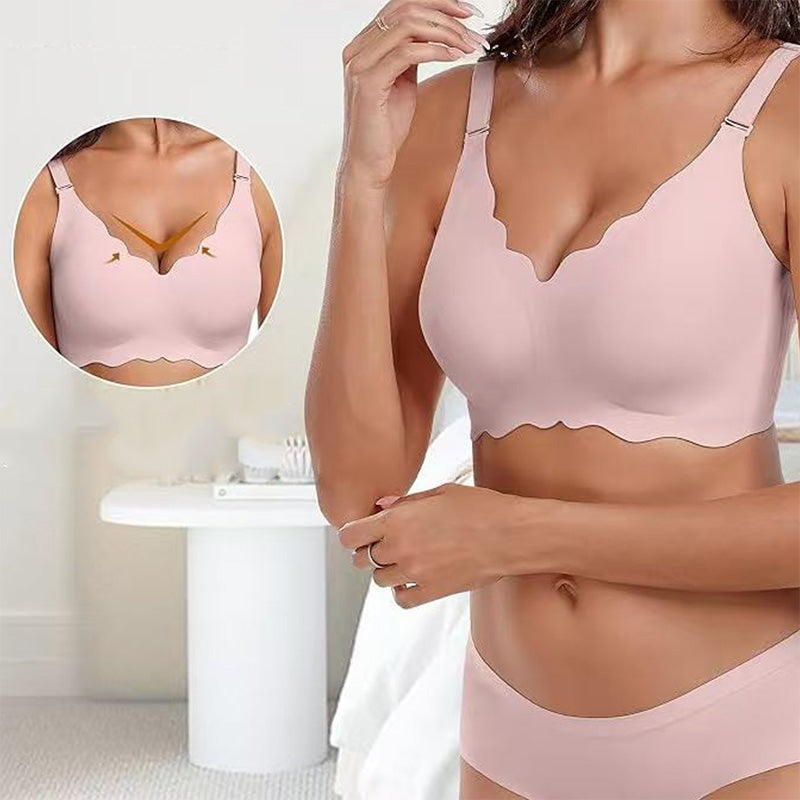 ✨1+1 gratis💥Djup V-ringning Push-up bh utan bygel och sömmar