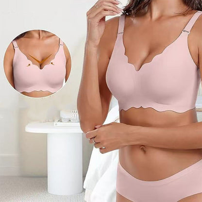 ✨1+1 gratis💥Djup V-ringning Push-up bh utan bygel och sömmar