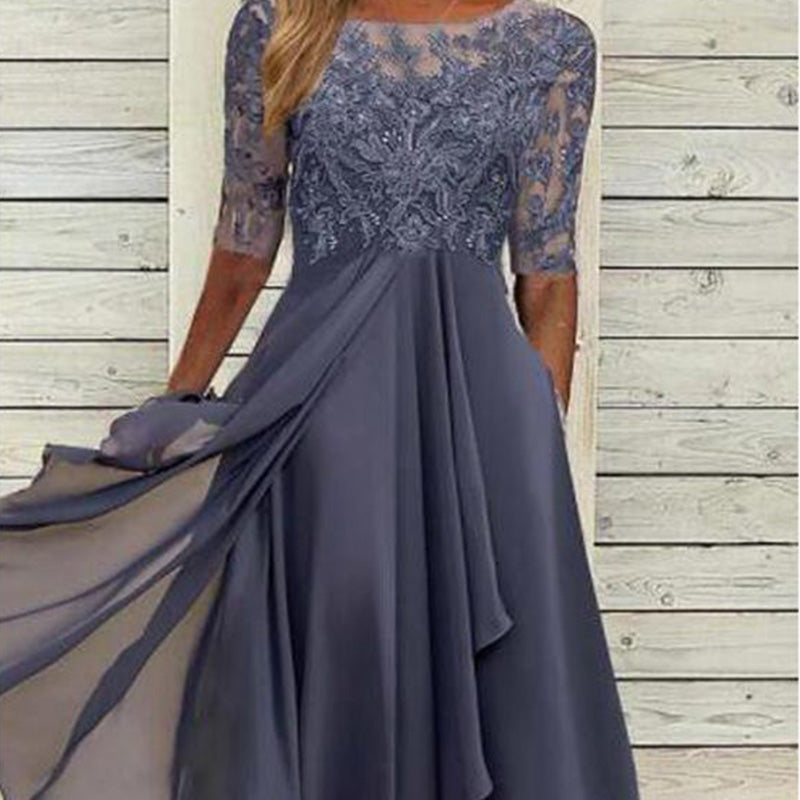 💖NYTT ARRIVAL BEGRÄNSAD TID ERBJUDANDE💖Elegant broderi Cocktail Flowy Klänning