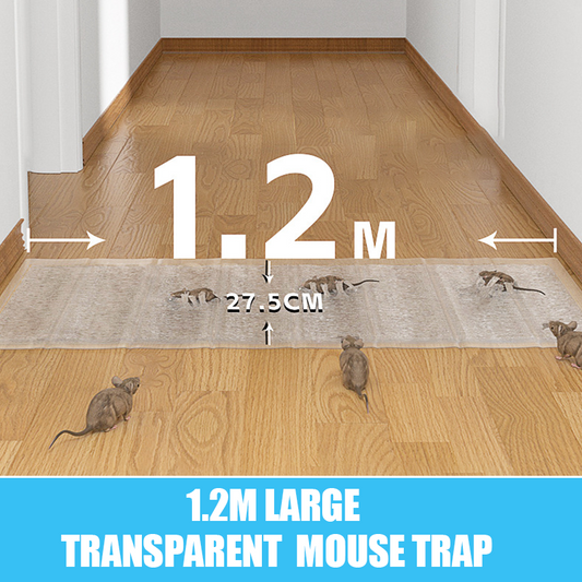 🐭 KÖP 1 FÅ 1 GRATIS! ✨ 1.2 m Stor Transparent Musfälla - Giftfri Klibbyta med Återanvändbar Yta för Effektiv Skadedjursbekämpning 🚫🧀
