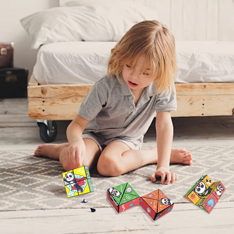 🧒✨Kreativ vikbar panda-magisk kubleksak för barn