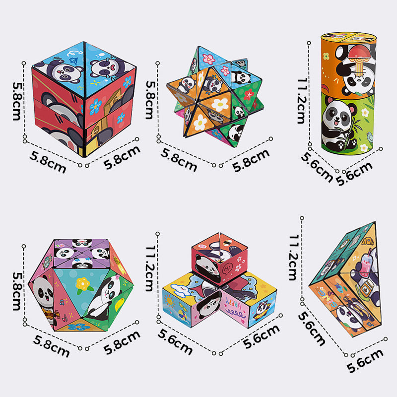 🧒✨Kreativ vikbar panda-magisk kubleksak för barn