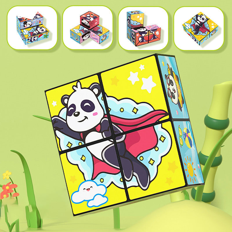 🧒✨Kreativ vikbar panda-magisk kubleksak för barn