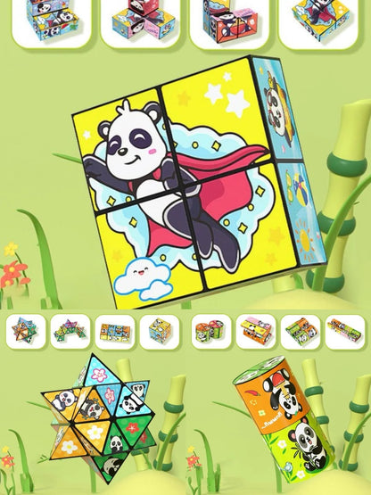 🧒✨Kreativ vikbar panda-magisk kubleksak för barn