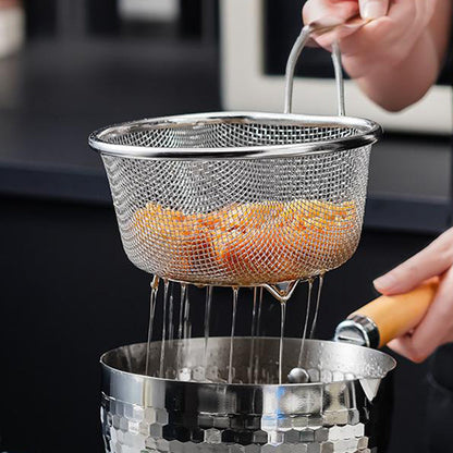🥄🔥 REA! Rostfritt 304 stålsikt med ergonomiskt handtag – Fin & grovmaskig, värmetålig & upphängbar för alla köksuppgifter!