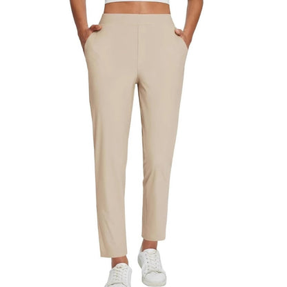 👖 Dambyxor med hög midja och resår i midjan, med fickor med dragkedja