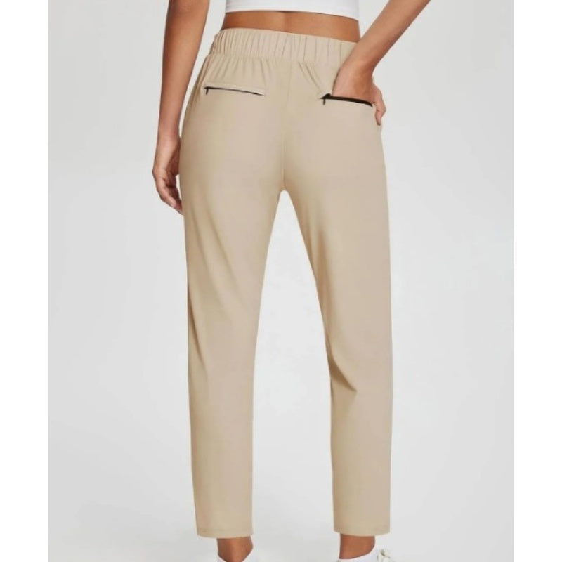 👖 Dambyxor med hög midja och resår i midjan, med fickor med dragkedja