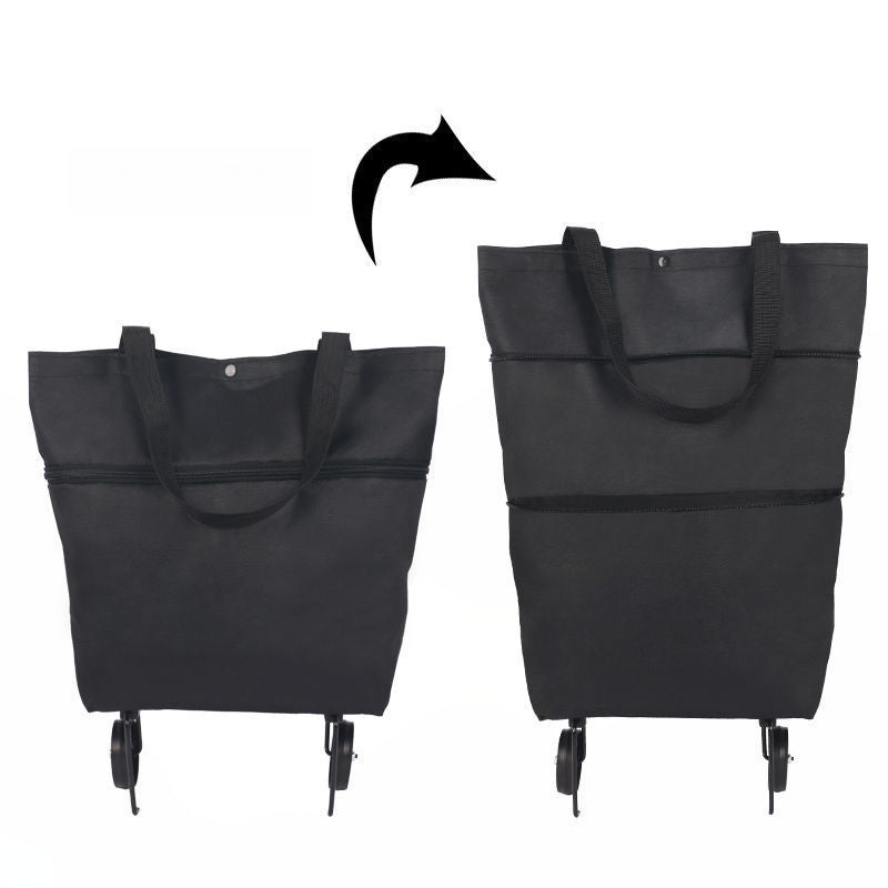 🛒 50% RABATT NU! 2‑i‑1 hopfällbar shoppingvagn – stor kapacitet, slitstarkt Oxford‑tyg & tysta hjul – perfekt för matbutik, marknad, camping och resor 🧳✨