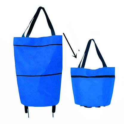 🛒 50% RABATT NU! 2‑i‑1 hopfällbar shoppingvagn – stor kapacitet, slitstarkt Oxford‑tyg & tysta hjul – perfekt för matbutik, marknad, camping och resor 🧳✨