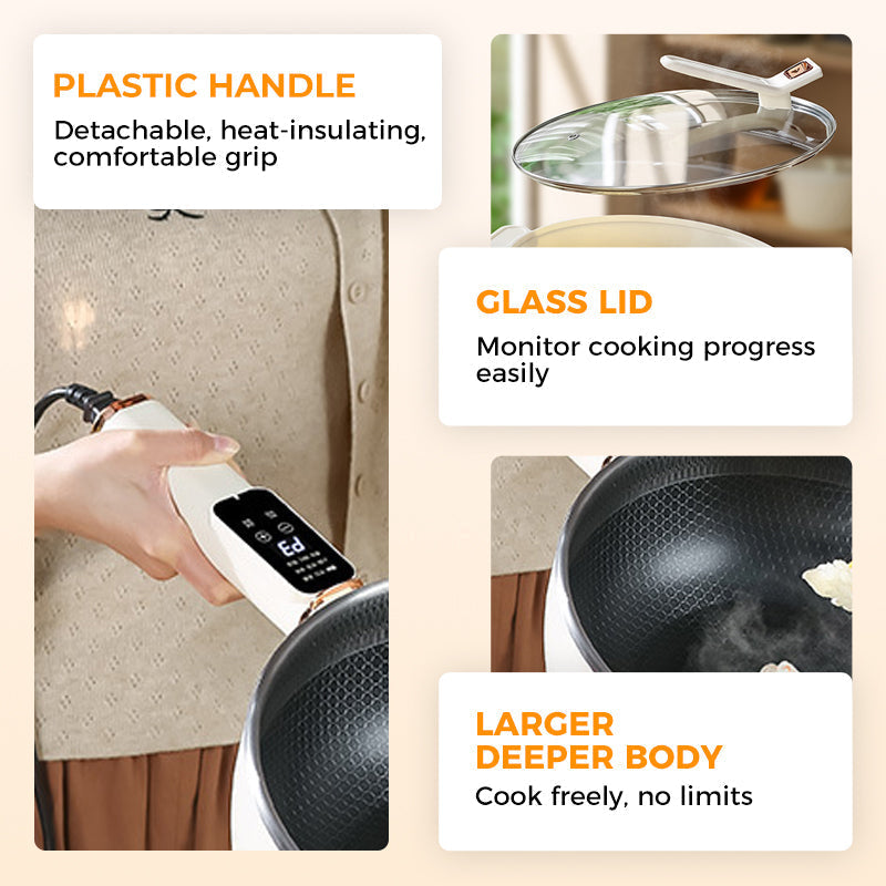 🍳Non-stick elektrisk wok för matlagning