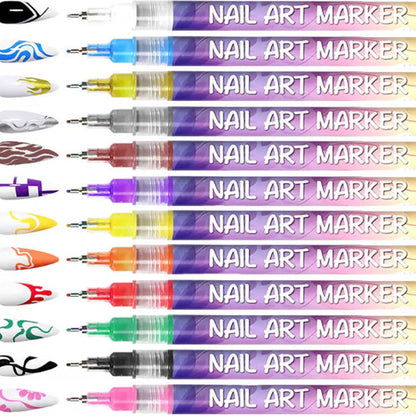 🎁Het rea 50% RABATT⏳12 färger nagelkonstpennor i set