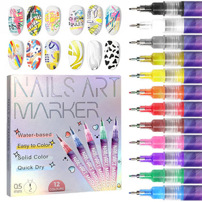 🎁Het rea 50% RABATT⏳12 färger nagelkonstpennor i set