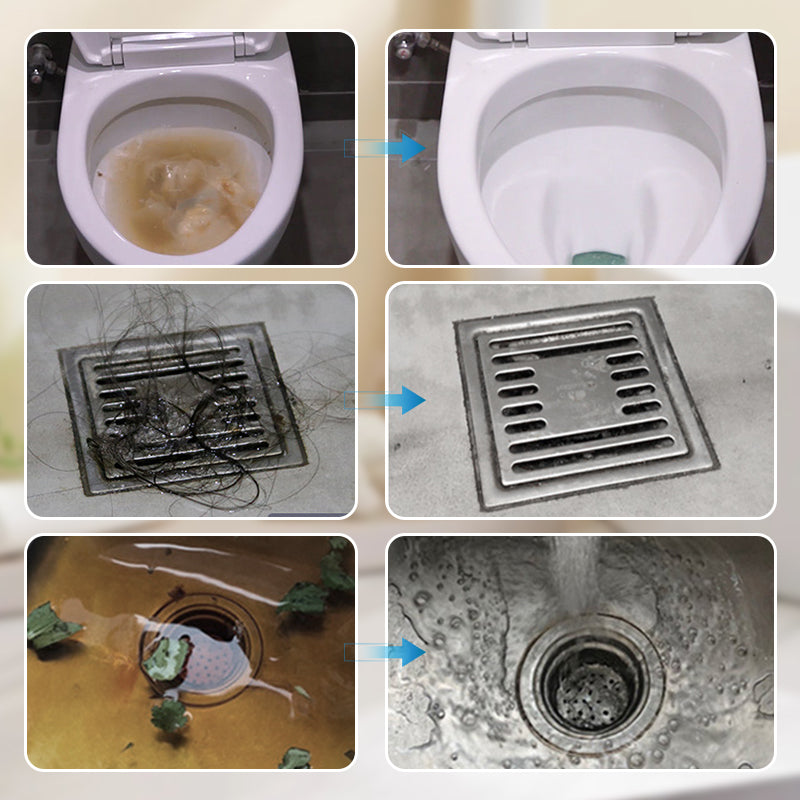 🧴 KÖP 2, FÅ 1 GRATIS! 🚽 Multifunktionellt rörrensningsmedel för toalett och kök – Lös upp hår, fett & matrester – skonsamt mot rören & luktfritt – perfekt för stopp i handfat, dusch eller avlopp 🔧