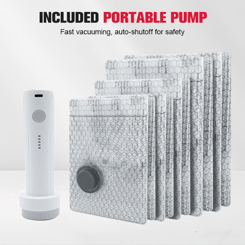 🔥 SISTA DAGENS ERBJUDANDE – 50 % RABATT 🔥 Vakuumförvaringspåsar för resor och bärbar pump