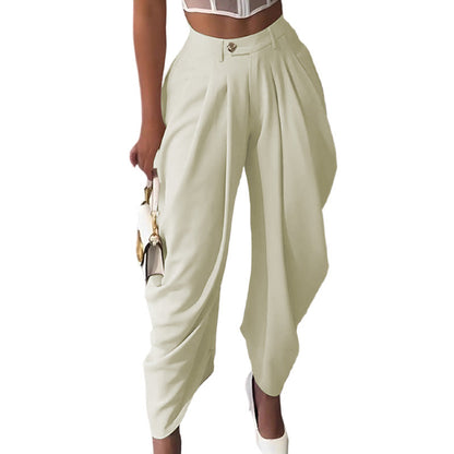 👖 50% RABATT! ✨ Casual Byxor för Damer – Trendig Högmidja & Vida Ben, Bekväm Passform & Perfekt För En Stylad Vardagslook 🌸