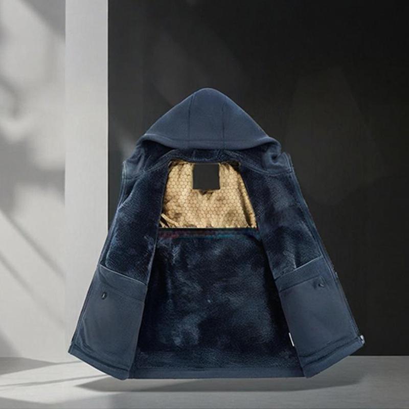 🔥Varm jacka med huva och dragkedja för män