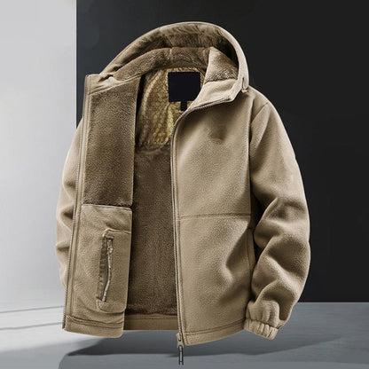 🔥Varm jacka med huva och dragkedja för män