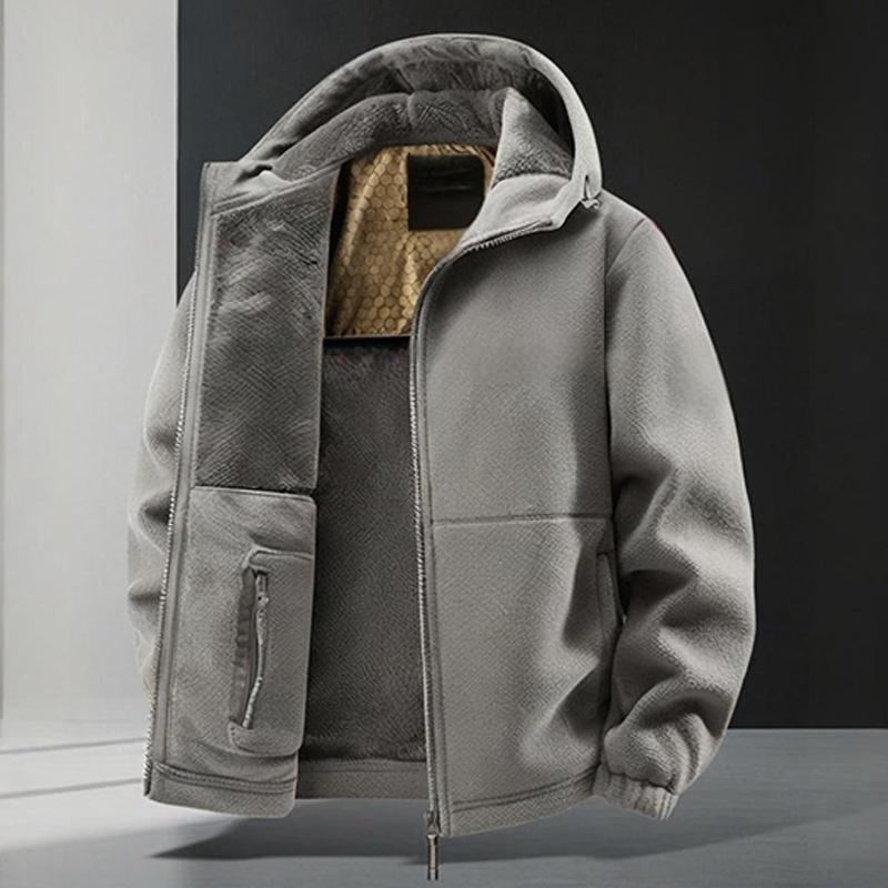 🔥Varm jacka med huva och dragkedja för män