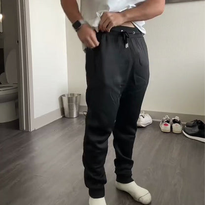 Casual joggingbyxor med tjock dragsko för herr