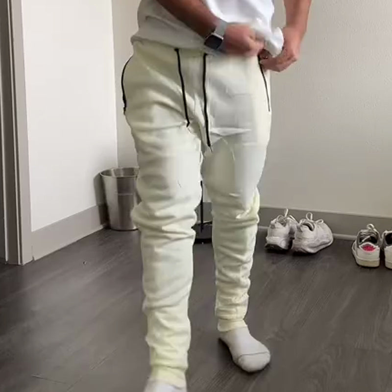 Casual joggingbyxor med tjock dragsko för herr