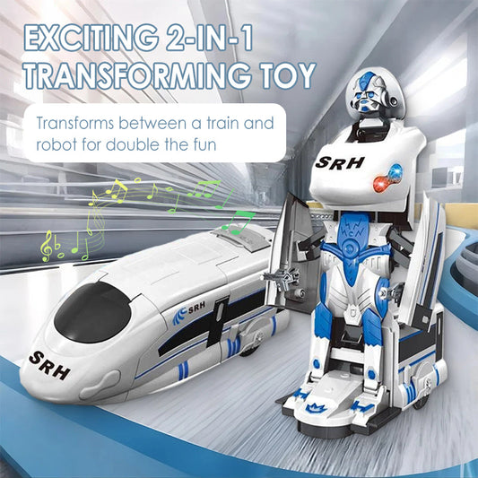 Uppladdningsbar transformerbara tågrobotleksak🎁 Den perfekta presenten