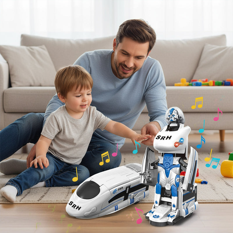 Uppladdningsbar transformerbara tågrobotleksak🎁 Den perfekta presenten