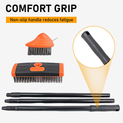 🌿 50 % RABATT! 🧹 3-i-1-set med stålborstar för ogräsrensning – Robusta metallborst, ergonomiska handtag & perfekt för fogar, altaner och gångar 🏡