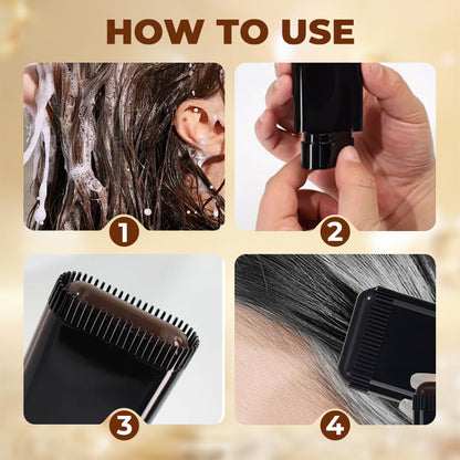 2-i-1 naturlig, säker hårfärgspenna och kam