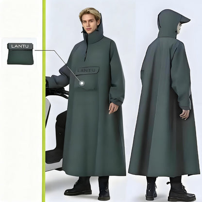 🔥Vattentät lång regnrock med huva för skoter