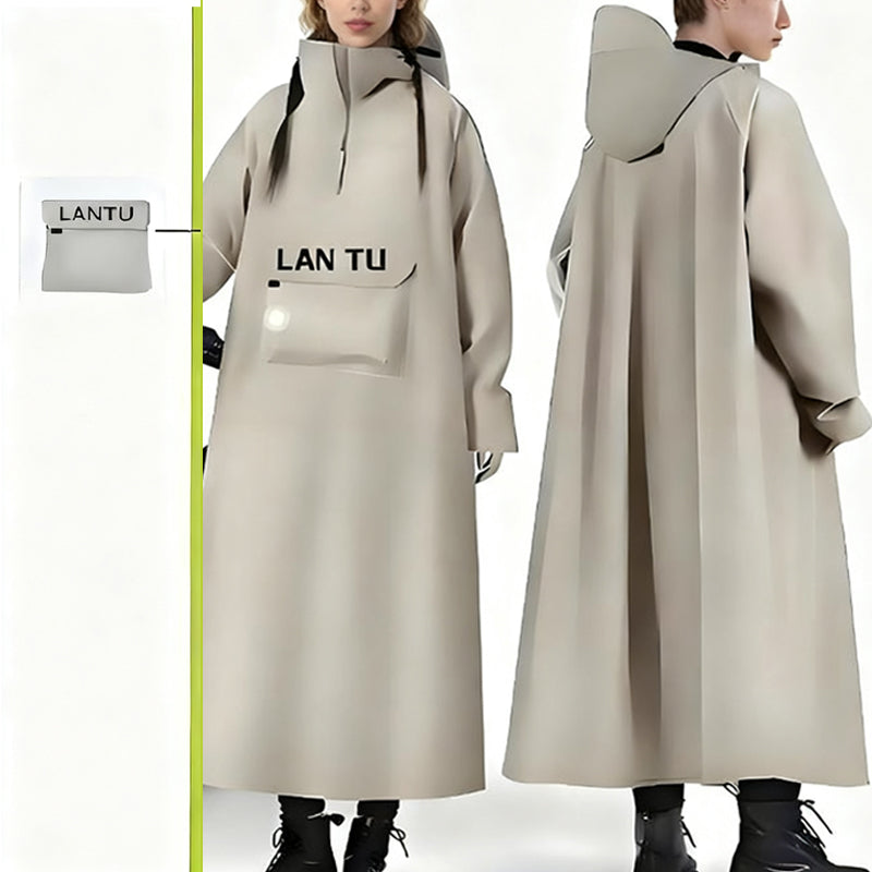 🔥Vattentät lång regnrock med huva för skoter