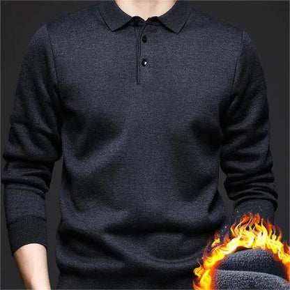 Presentval -Men's Winter Lapel vadderad förtjockad tröja