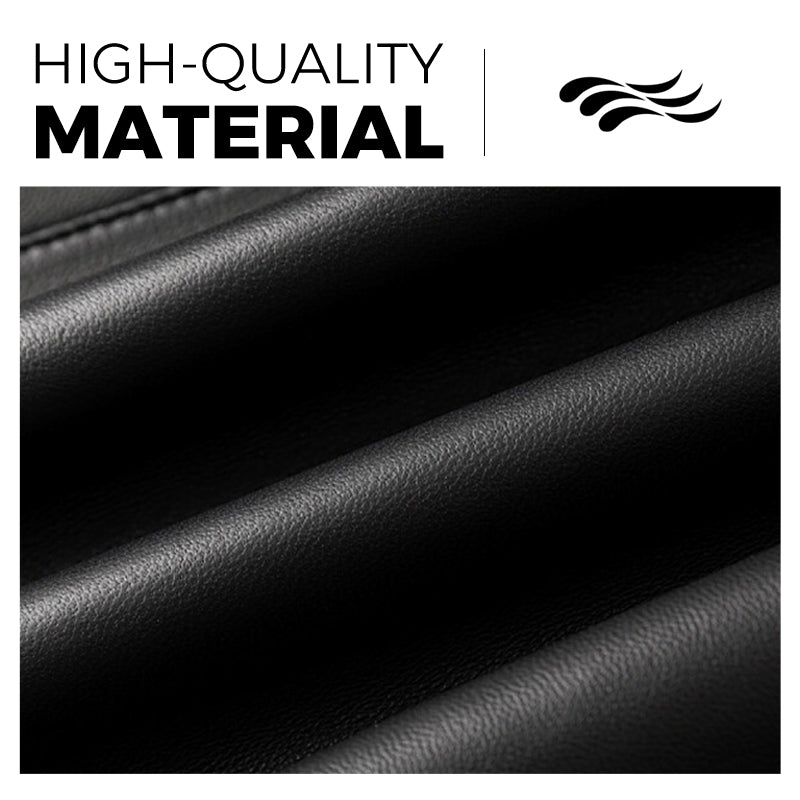 Herrjacka i läder med kornvävsmönster