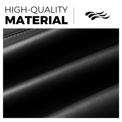 Herrjacka i läder med kornvävsmönster