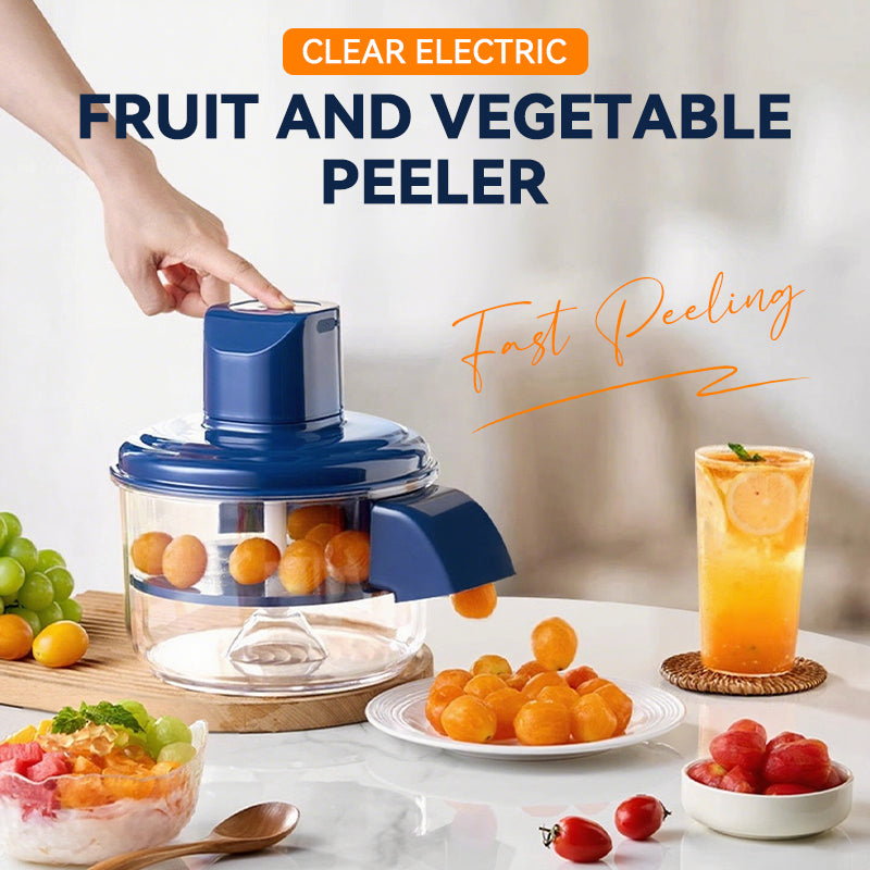 🎄✨60 % RABATT! 🍇🧄 Transparent Elektrisk Frukt- & Grönsaksskalare – Snabb, Enkel & Effektiv Perfekt för kökets vardagsbestyr!