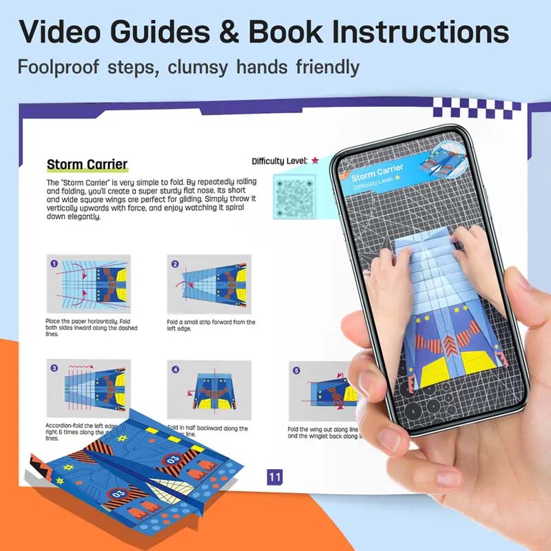 ✈️ 50% RABATT NU! ✨ Kreativt DIY-pappersflygplan - Bygg & Kasta 10 Modeller, Pedagogisk STEM-leksak för Barn 6-12 År 🎯🧠