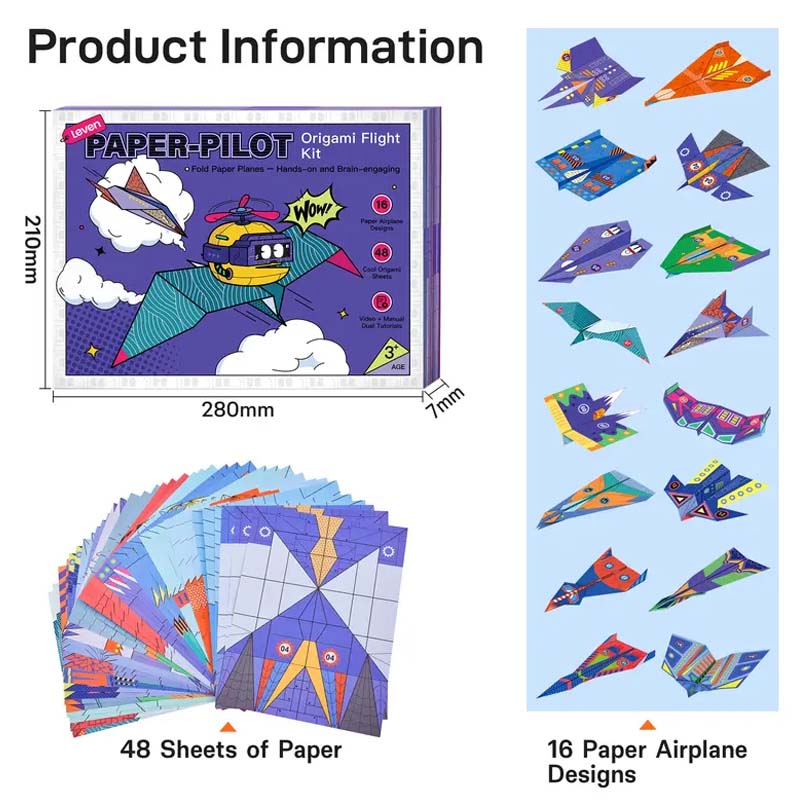 ✈️ 50% RABATT NU! ✨ Kreativt DIY-pappersflygplan - Bygg & Kasta 10 Modeller, Pedagogisk STEM-leksak för Barn 6-12 År 🎯🧠