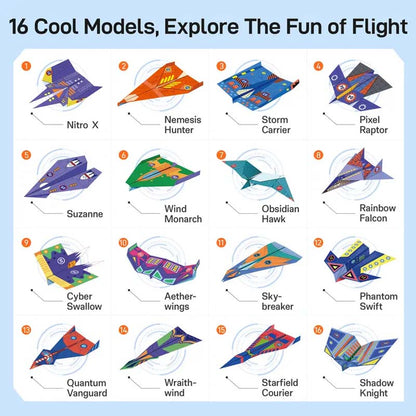 ✈️ 50% RABATT NU! ✨ Kreativt DIY-pappersflygplan - Bygg & Kasta 10 Modeller, Pedagogisk STEM-leksak för Barn 6-12 År 🎯🧠