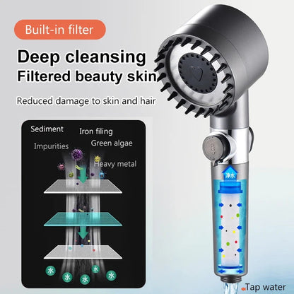 🚿2026 Mega Sale - 49 % RABATT✨ Multifunktionellt duschhuvud - Massage & hudvård, 5 avslappningslägen, enkel installation 🛁📦