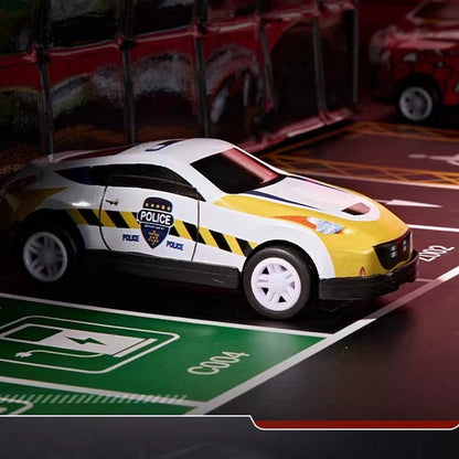 🎄 JULKAMPANJ 50% RABATT! ✨ 48 Minibilar med Inbyggt Garage - Interaktiv Lek med Ljudeffekter och Racerspår för Barn 🚗🎪