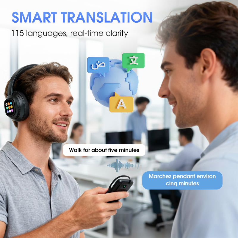 🎧 60% RABATT NU! ✨ AI Bluetooth-hörlurar med LCD-display - Röststyrning & Brusreducering för Musik och Samtal 📱✨