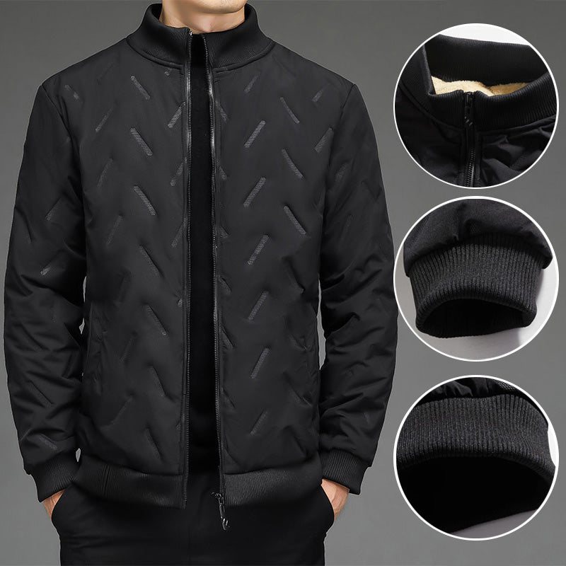 🔥Varm present – Vinterjacka för män med tjockare tyg och ståkrage