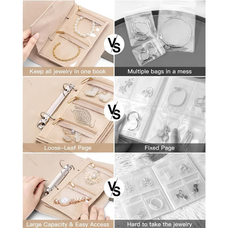 Elegant bärbar förvaringspåse för smycken med rutmönster