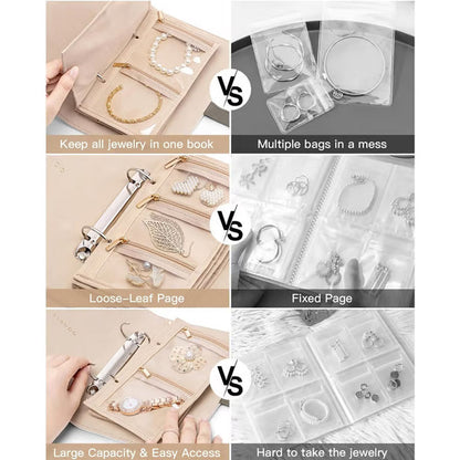 Elegant bärbar förvaringspåse för smycken med rutmönster