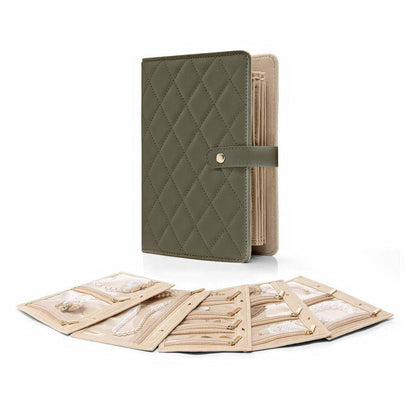 Elegant bärbar förvaringspåse för smycken med rutmönster